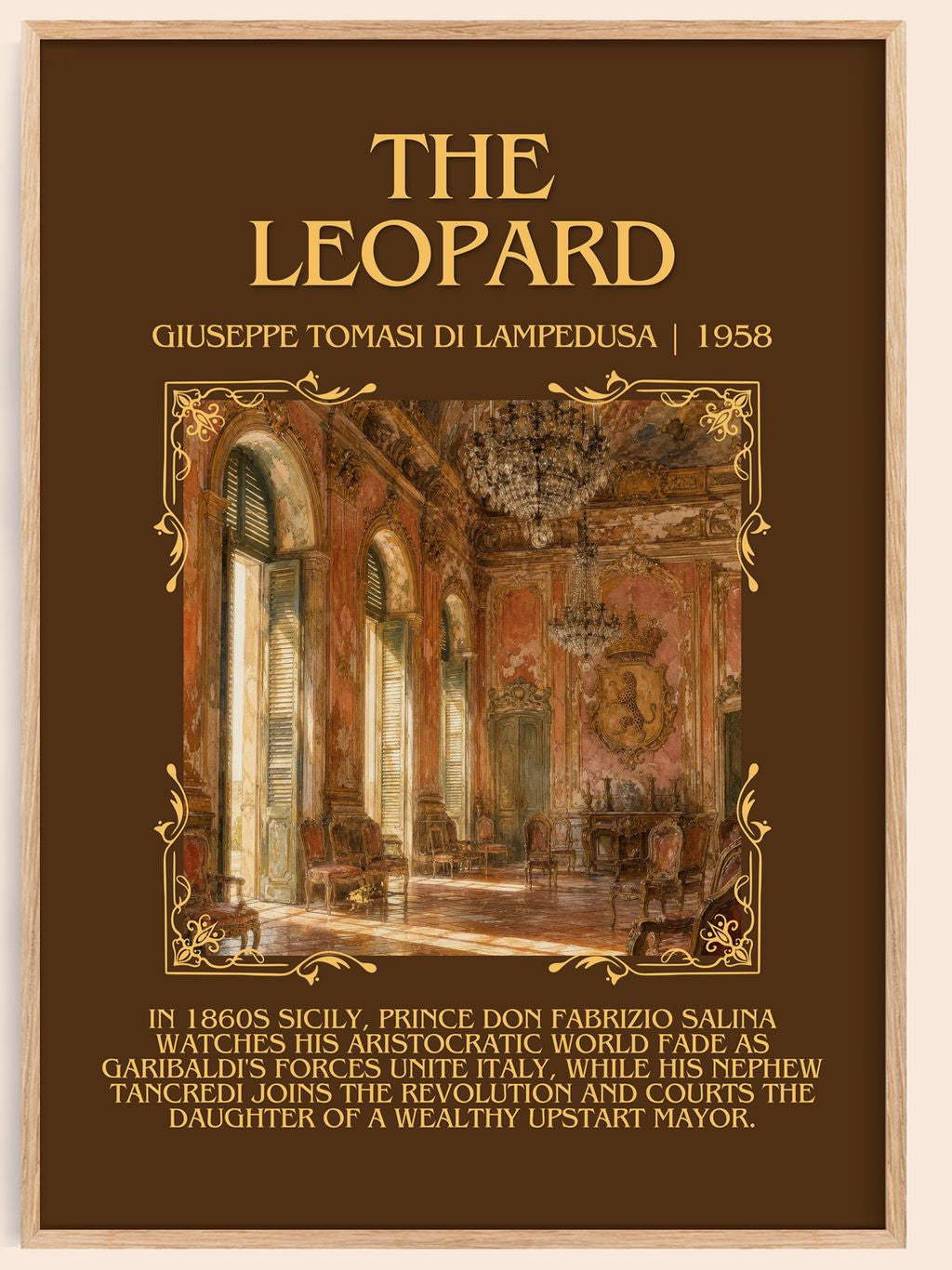 The Leopard Minimalist Book Poster by Giuseppe Tomasi di Lampedusa – book poster