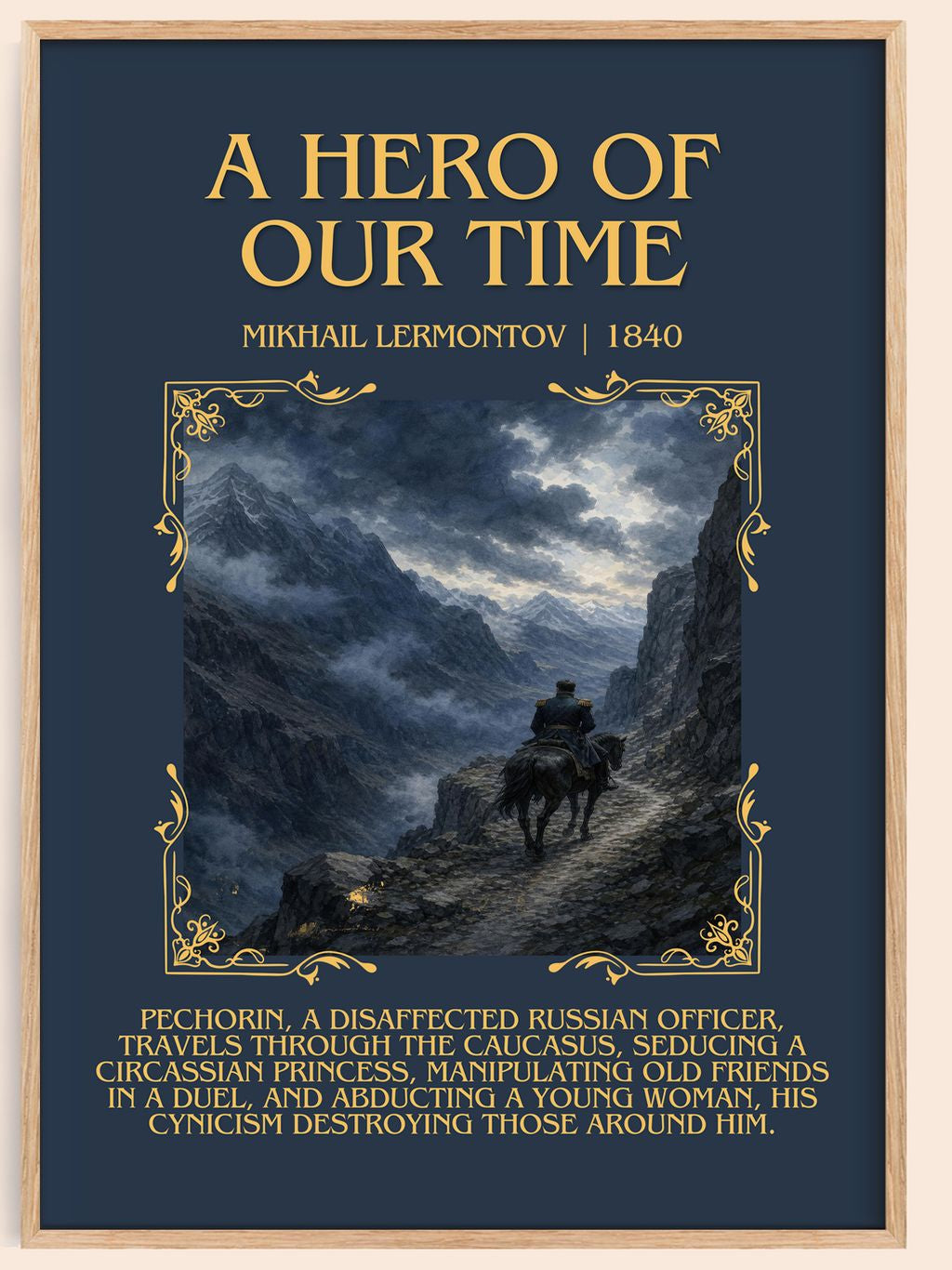 A Hero of Our Time Minimalist Book Poster by Mikhail Lermontov – book poster