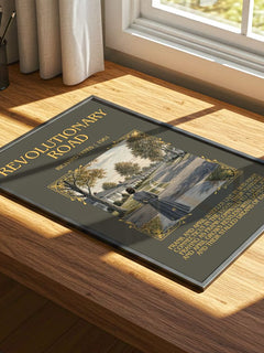 Revolutionary Road Minimalist Book Poster by Richard Yates – print on a sunlit desk