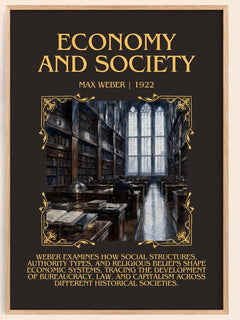 Economy and Society Minimalist Book Poster by Max Weber – book poster