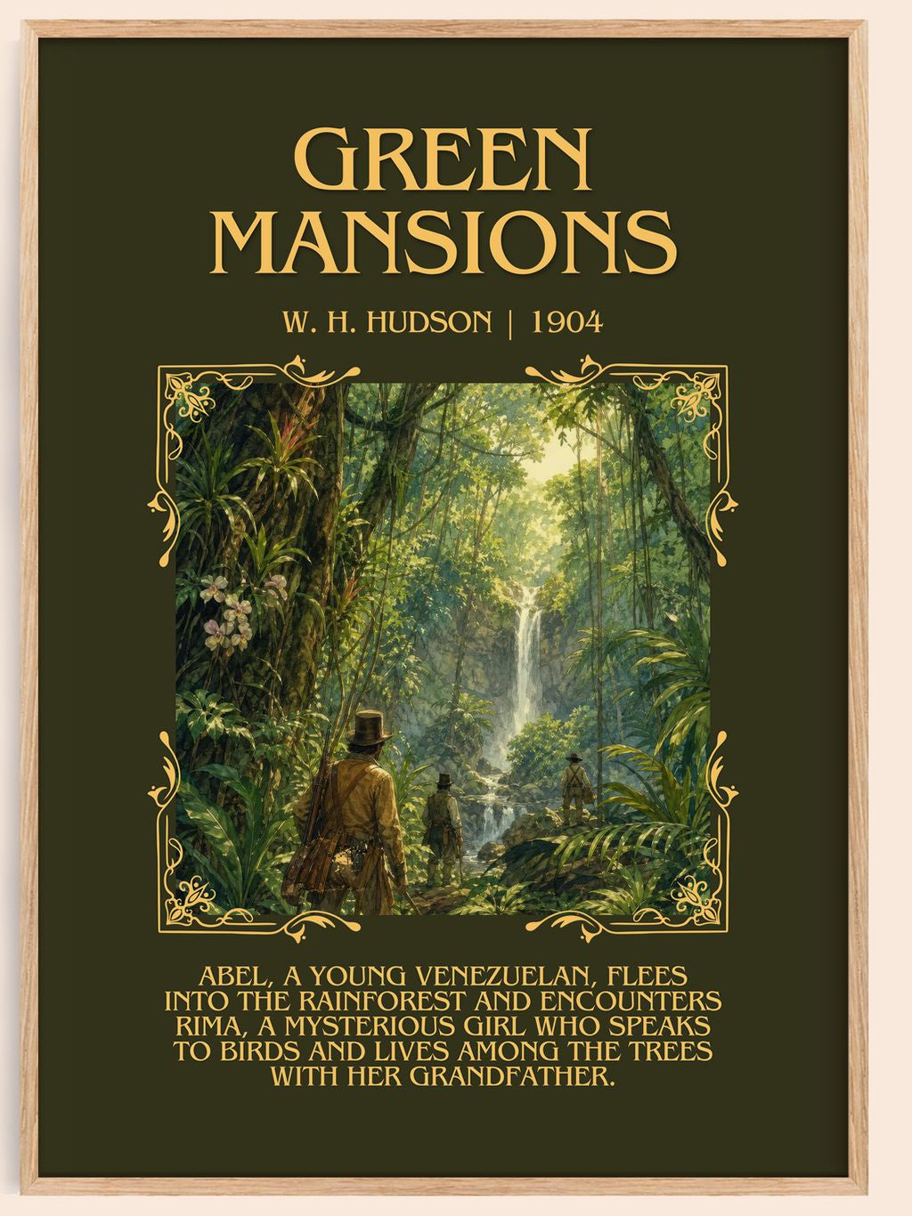 Green Mansions Minimalist Book Poster by W. H. Hudson – book poster