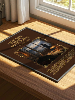 Memories, Dreams, Reflections Minimalist Book Poster by Carl Jung – print on a sunlit desk