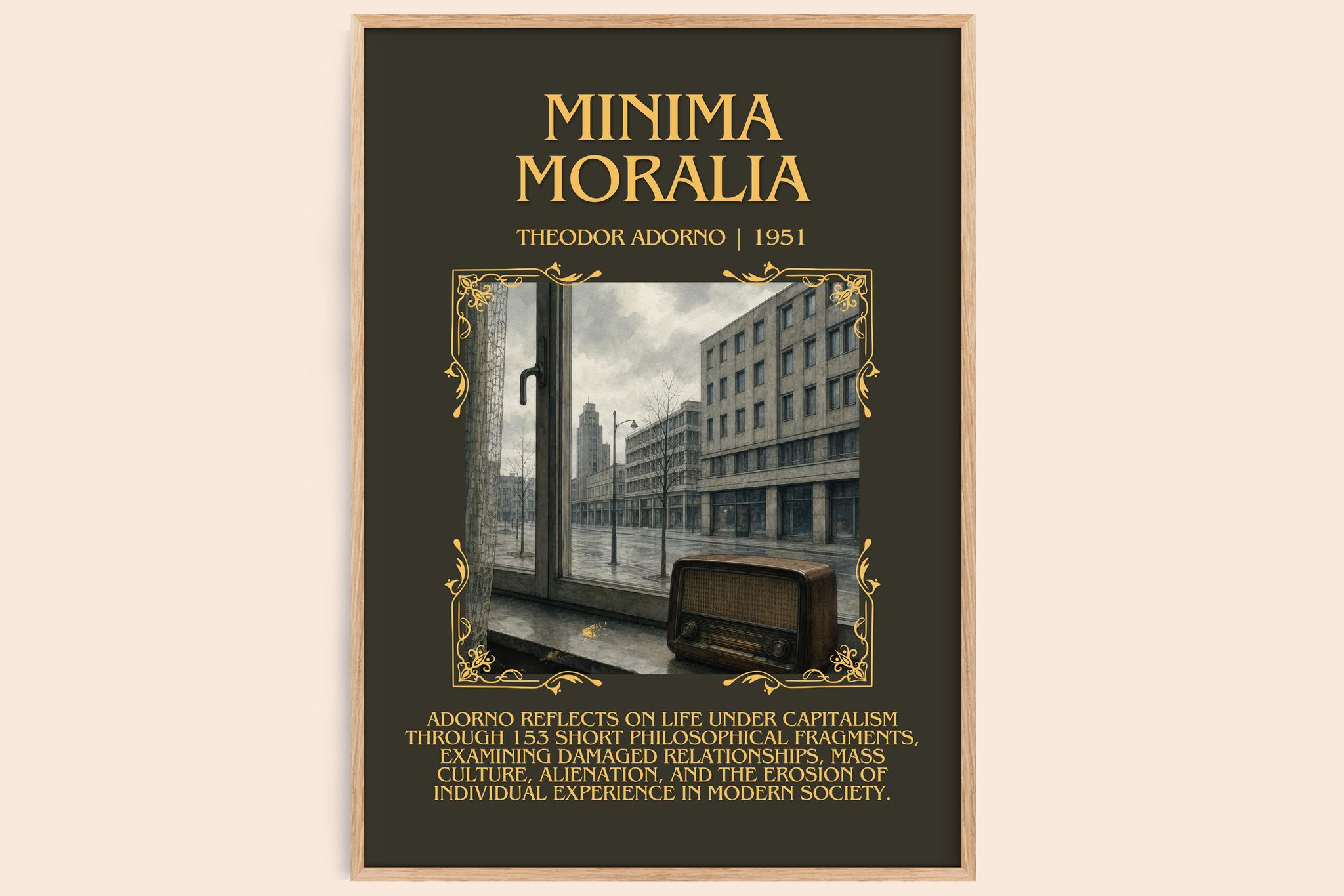 Minima Moralia Minimalist Book Poster by Theodor Adorno