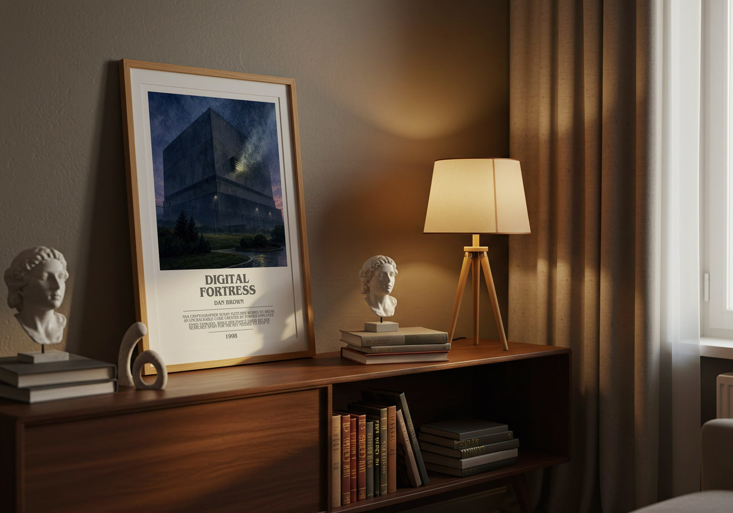 Digital Fortress bookish book poster framed on wall – thriller wall art