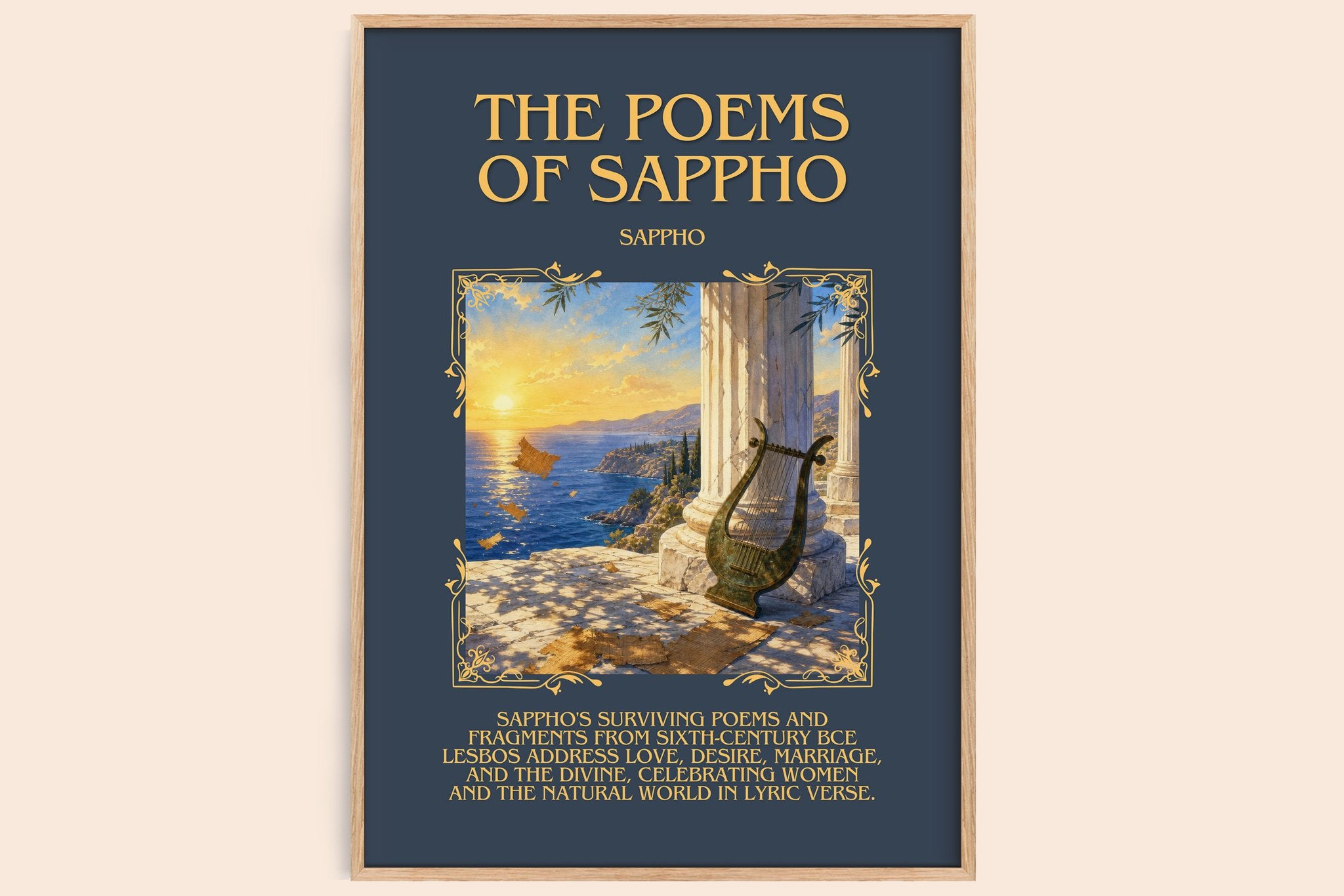 The Poems of Sappho Minimalist Book Poster by Sappho