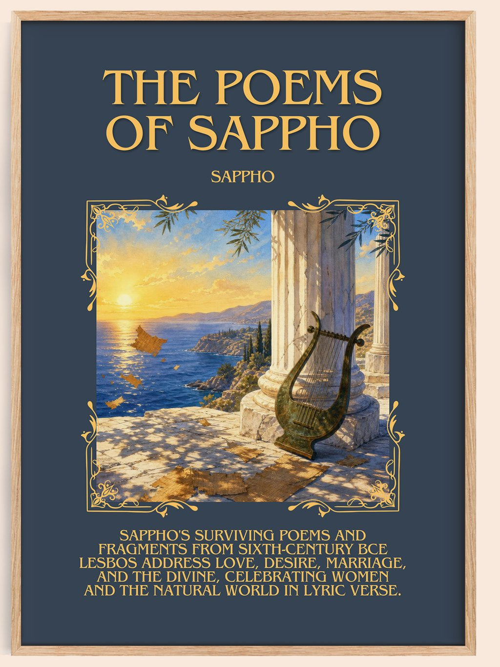 The Poems of Sappho Minimalist Book Poster by Sappho – book poster
