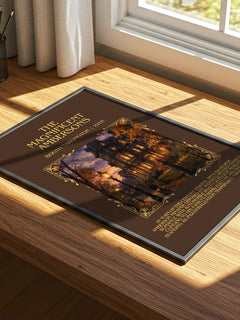 The Magnificent Ambersons Minimalist Book Poster by Booth Tarkington – print on a sunlit desk
