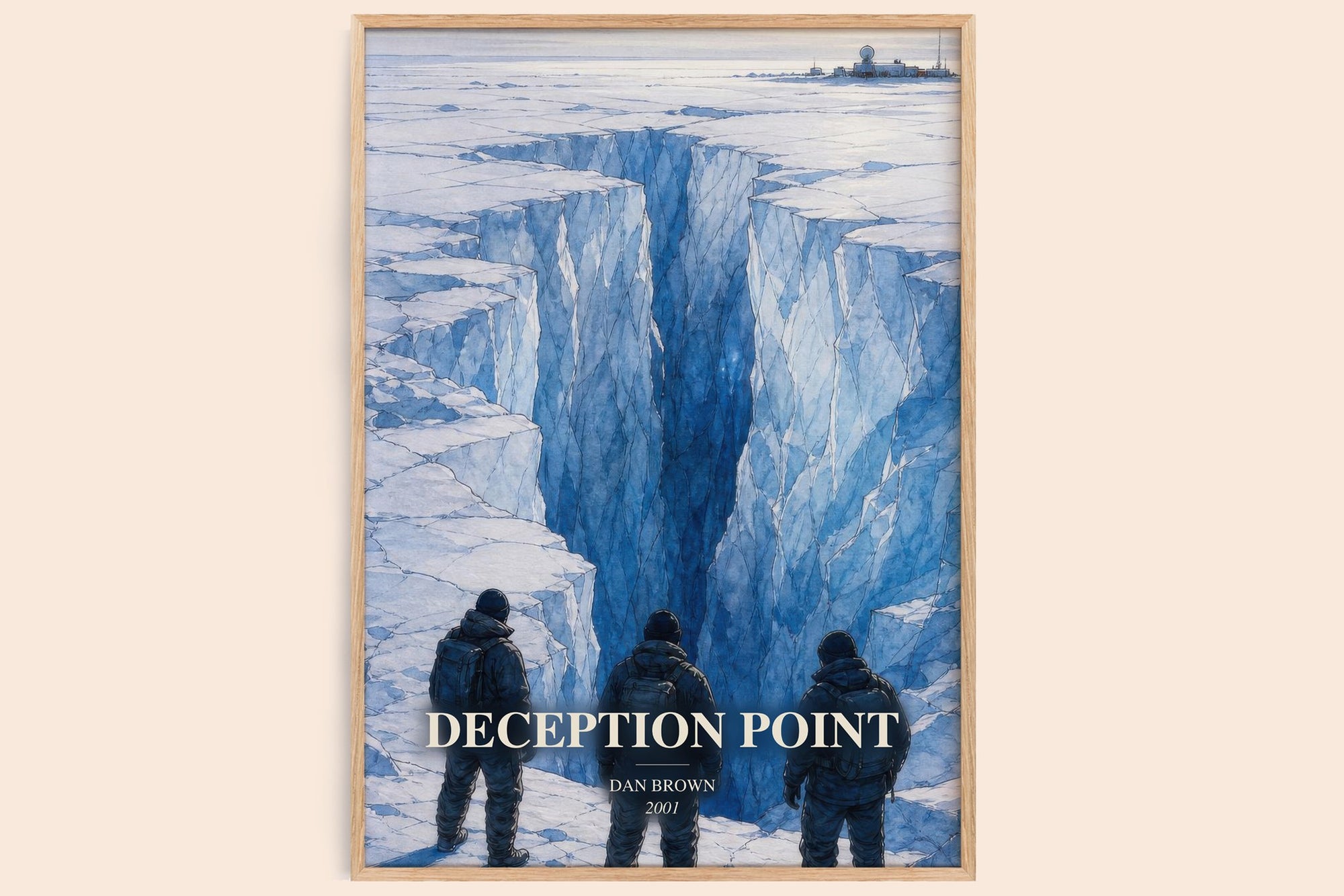 Deception Point watercolour book poster by Dan Brown – framed literary art print