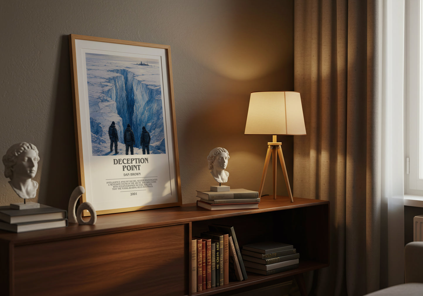 Deception Point bookish book poster framed on wall – thriller wall art