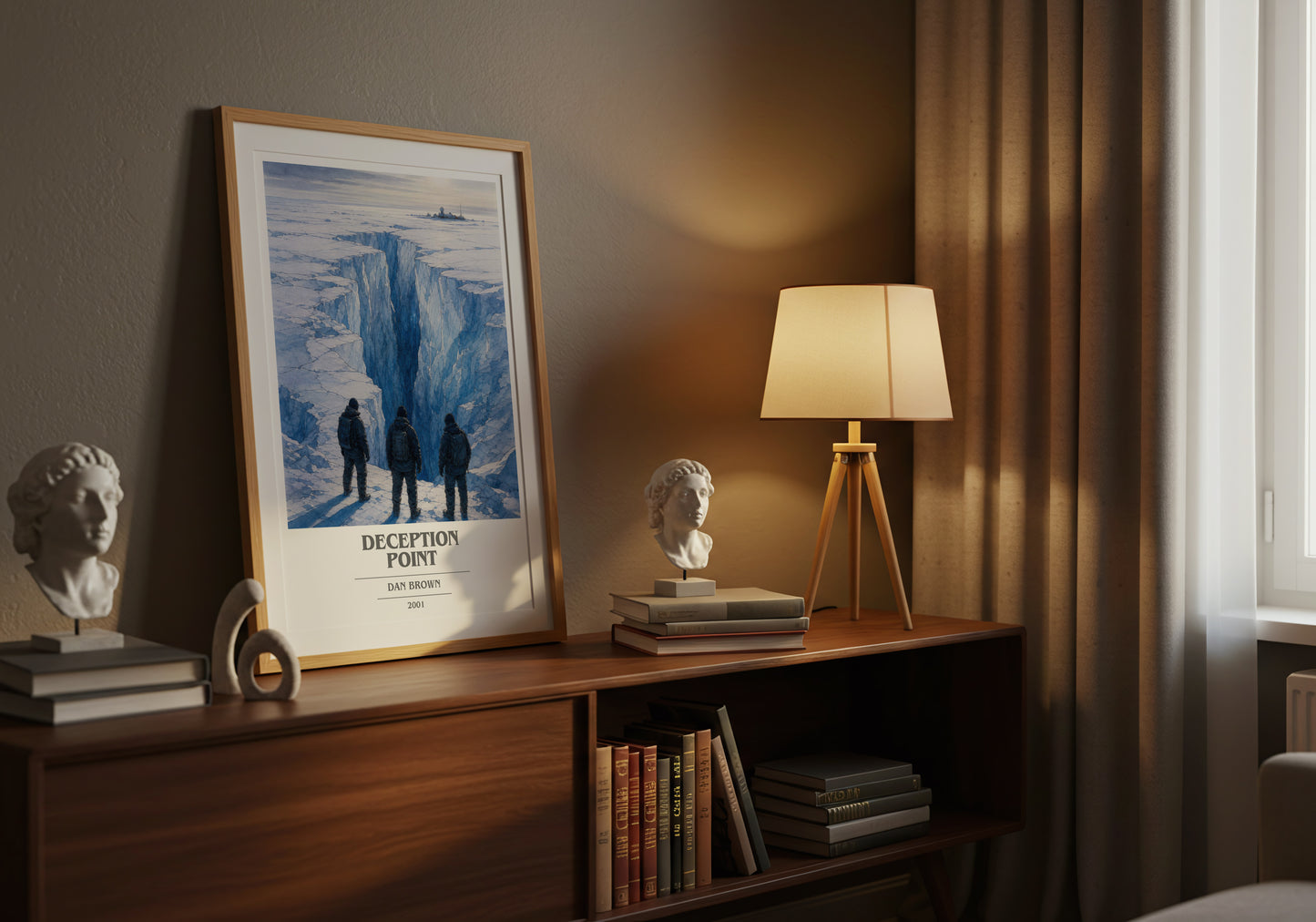 Deception Point book cover book poster framed on wall – thriller wall art