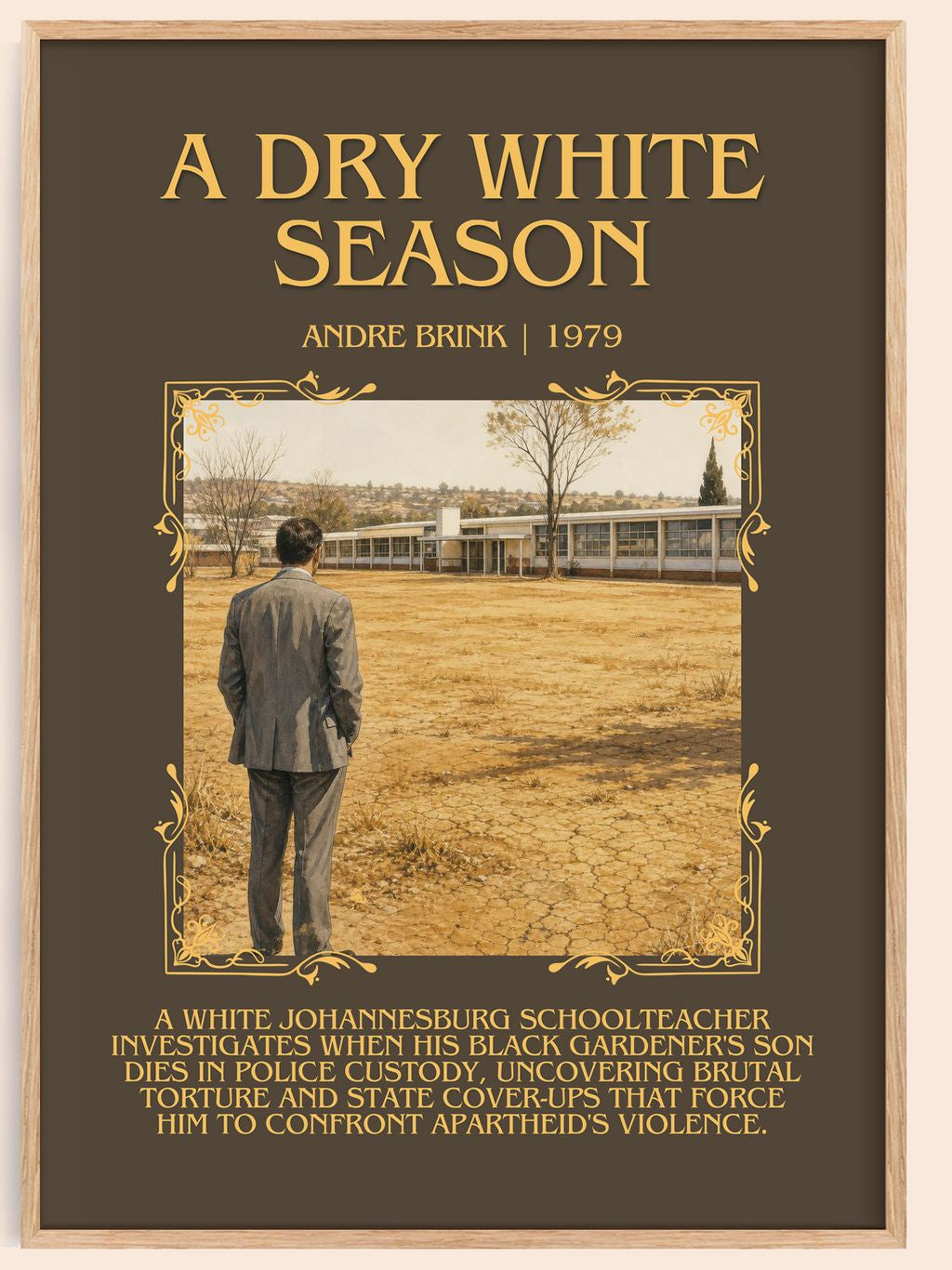 A Dry White Season Minimalist Book Poster by Andre Brink – book poster