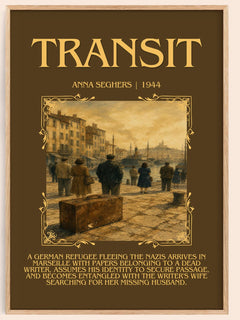 Transit Minimalist Book Poster by Anna Seghers – book poster