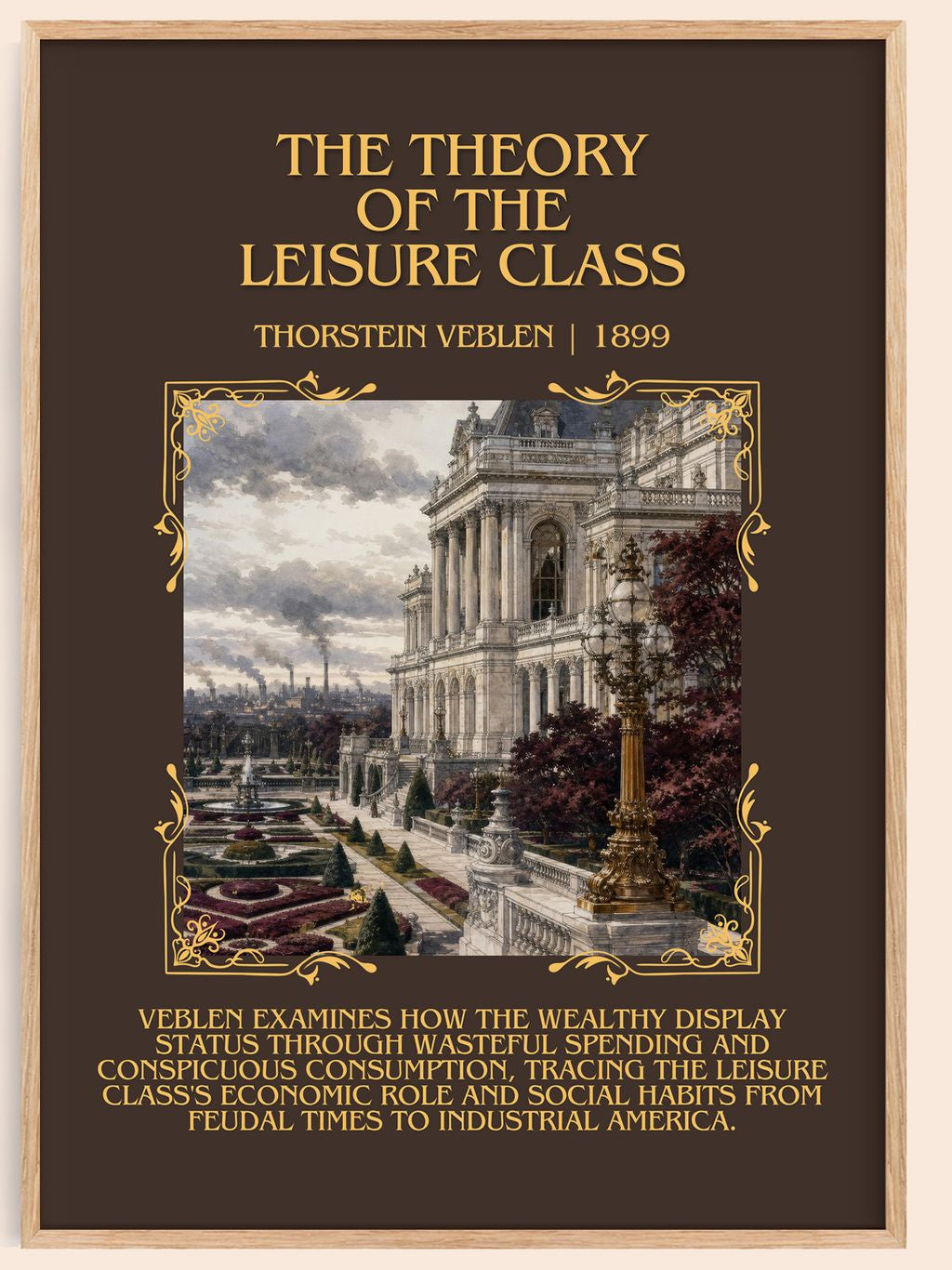 Theory of the Leisure Class Minimalist Book Poster by Thorstein Veblen – book poster