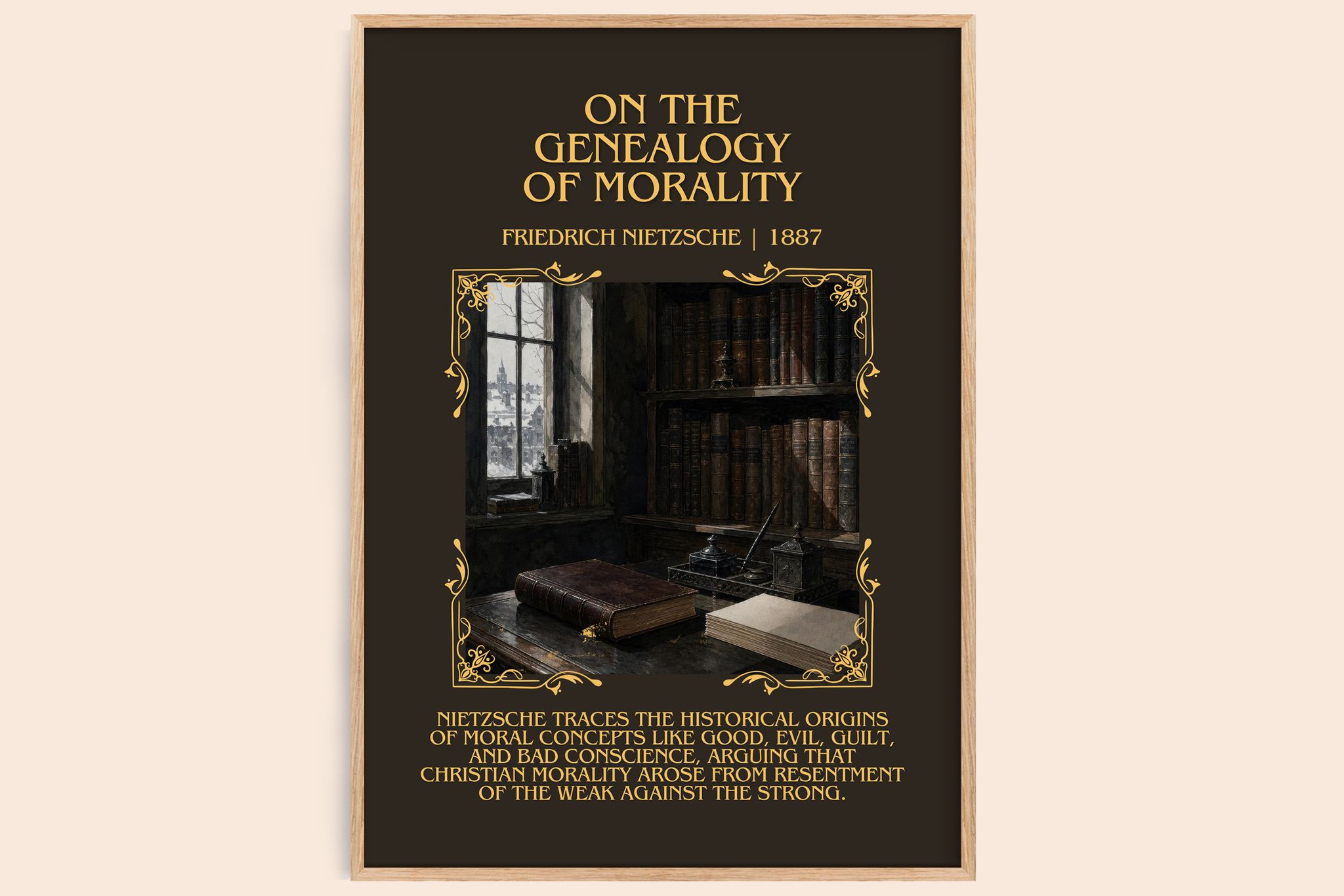 On the Genealogy of Morality Minimalist Book Poster by F. Nietzsche