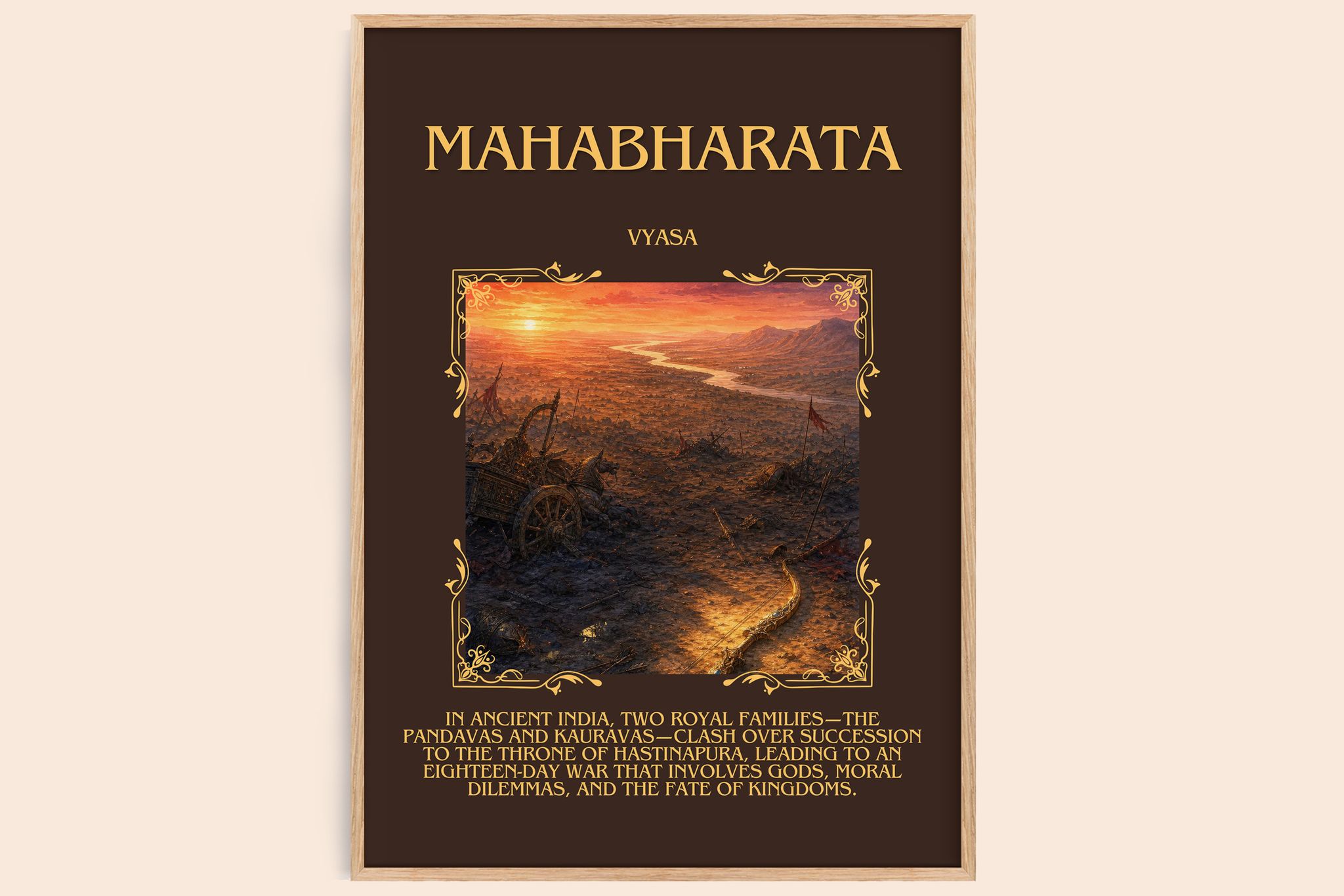 Mahabharata Minimalist Book Poster by Vyasa
