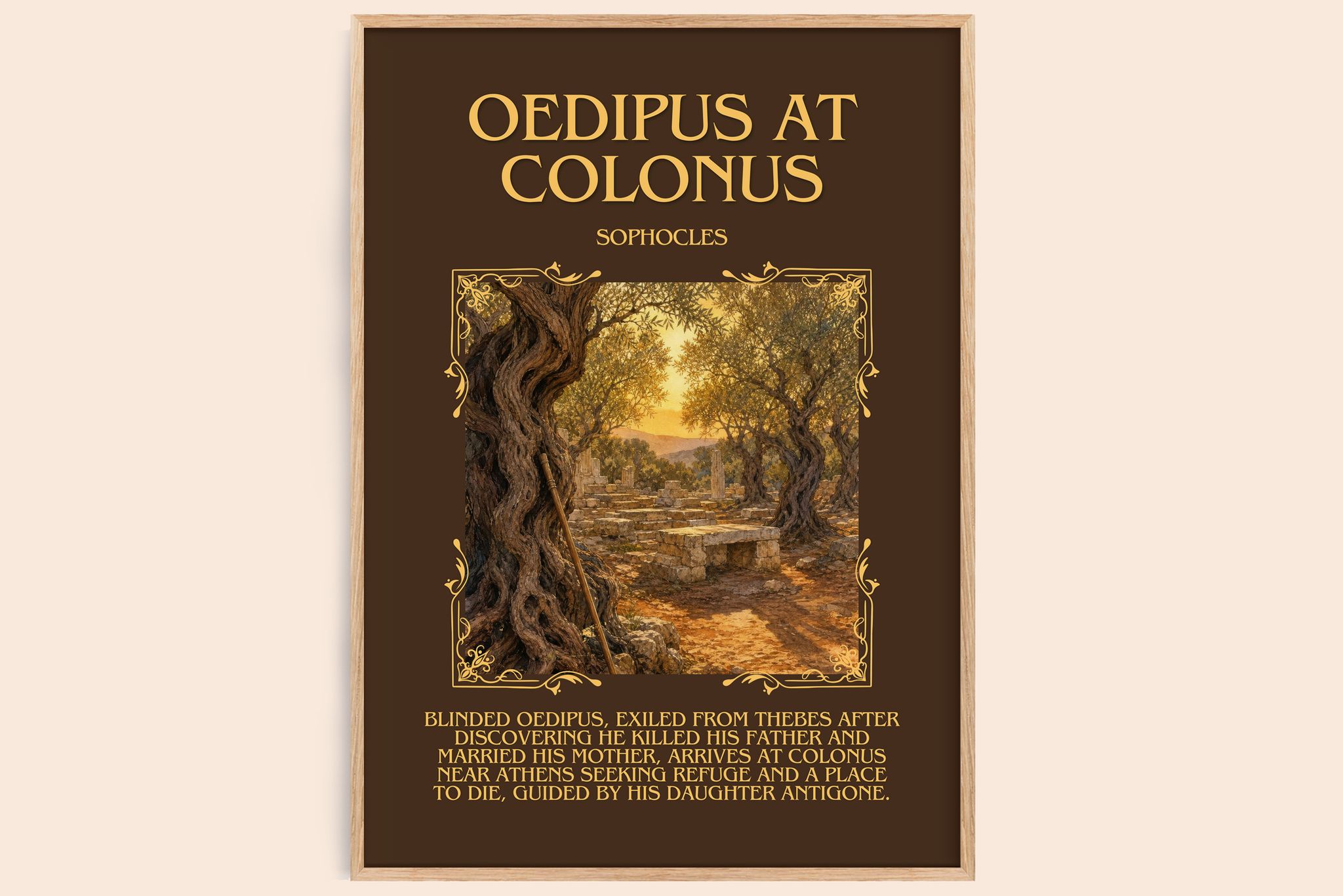 Oedipus at Colonus Minimalist Book Poster by Sophocles