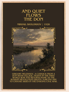 And Quiet Flows The Don Minimalist Book Poster by Mikhail Sholokhov – book poster