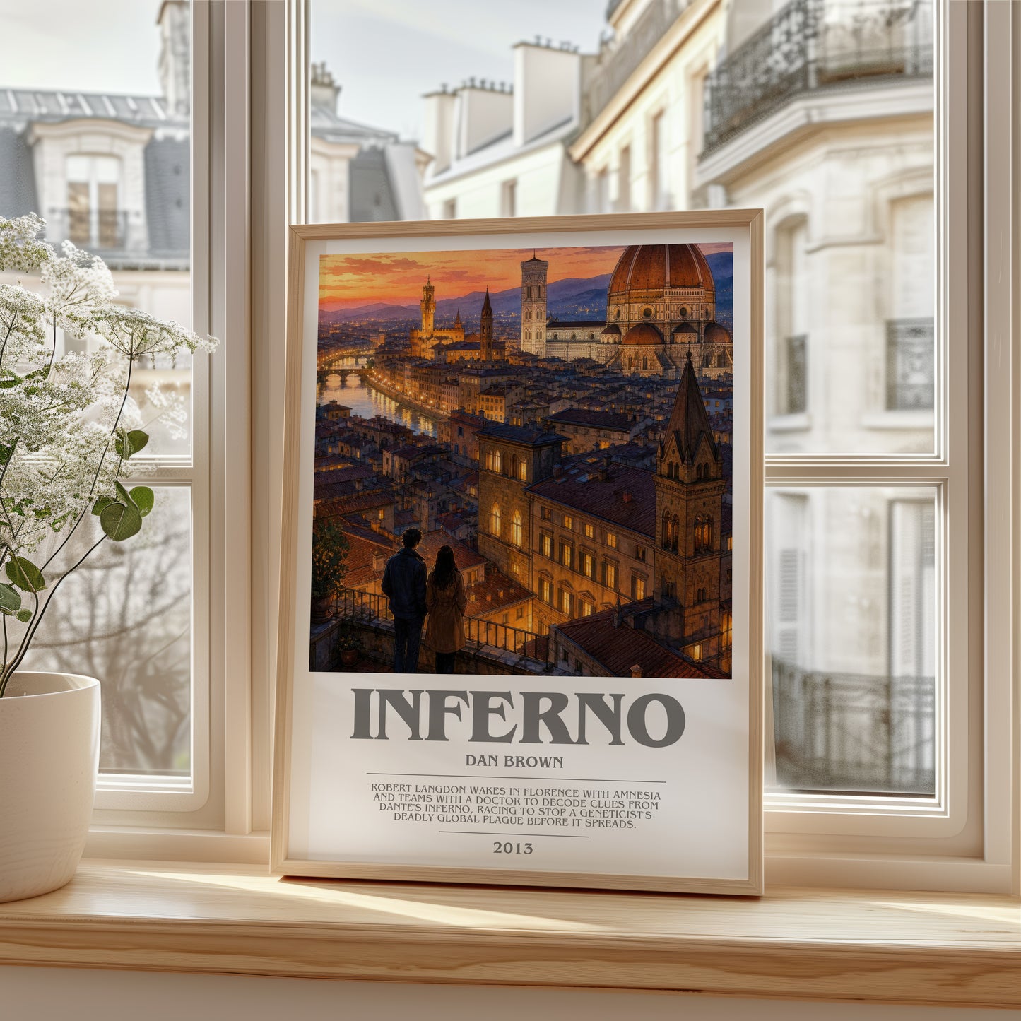 Inferno bookish poster colour and style options – Dan Brown book art