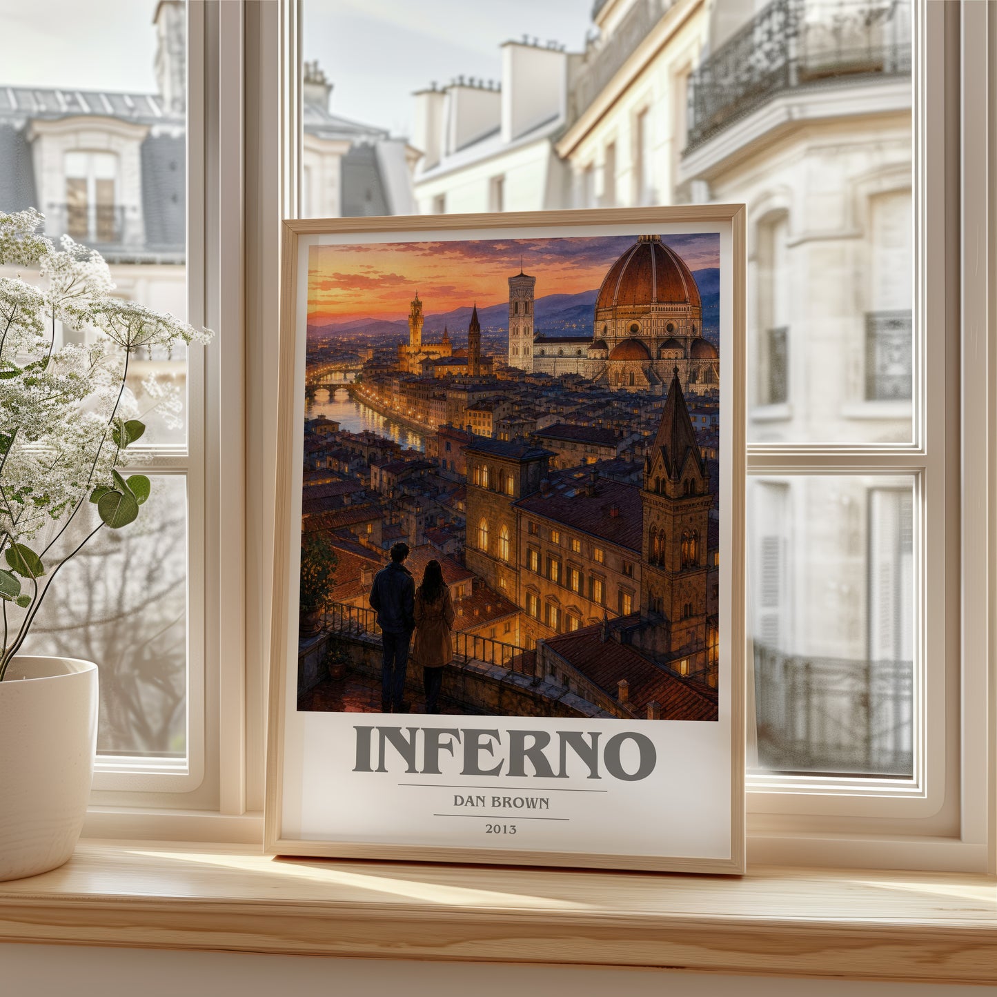 Inferno book cover poster colour and style options – Dan Brown book art