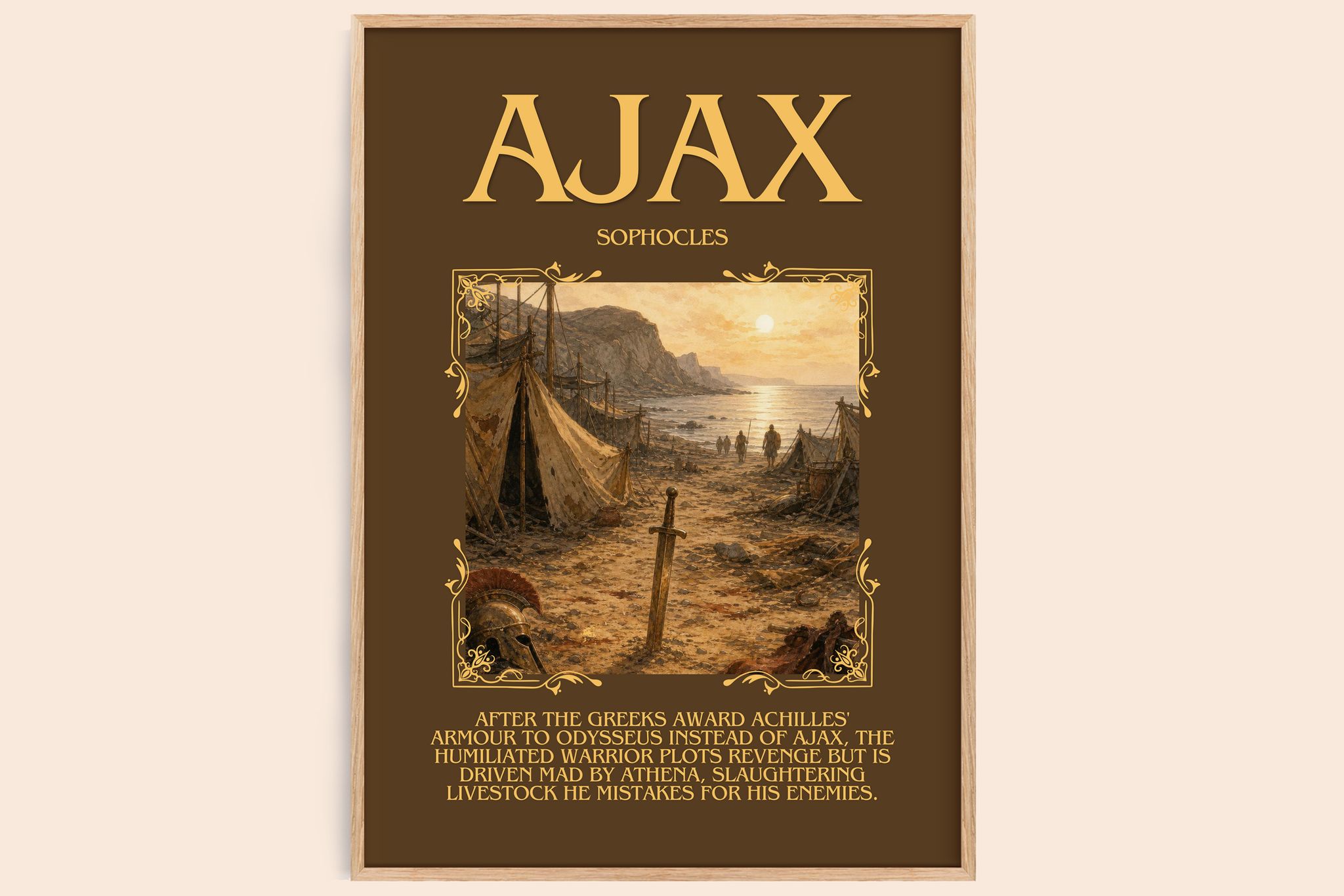 Ajax Minimalist Book Poster by Sophocles