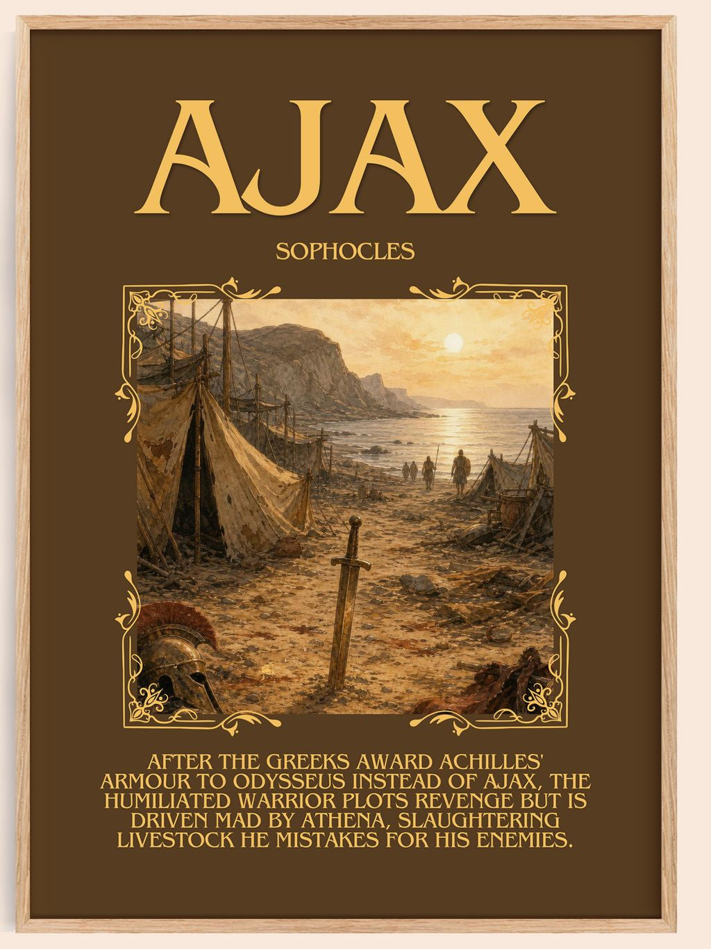 Ajax Minimalist Book Poster by Sophocles – book poster