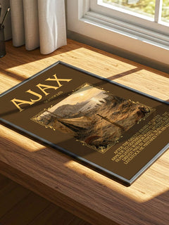 Ajax Minimalist Book Poster by Sophocles – print on a sunlit desk