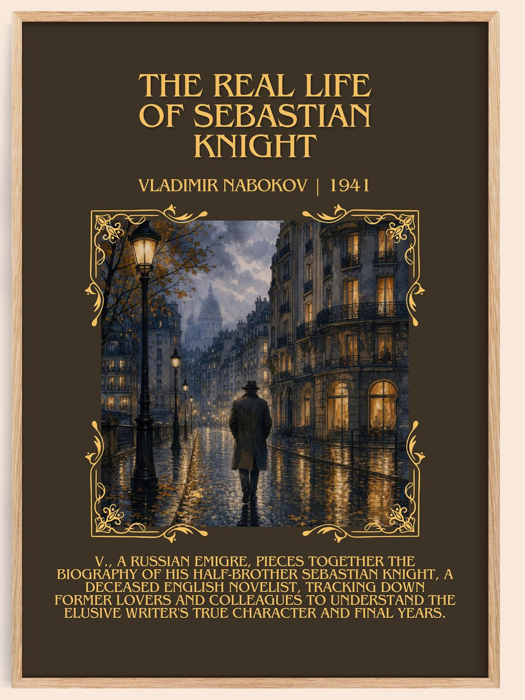 Real Life of Sebastian Knight Minimalist Book Poster by V. Nabokov – book poster