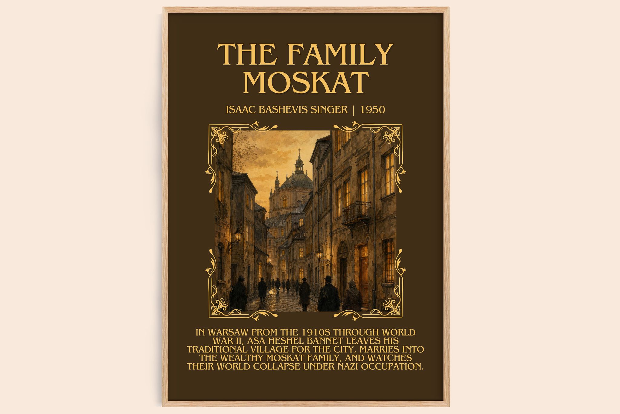 The Family Moskat Minimalist Book Poster by Isaac Bashevis Singer