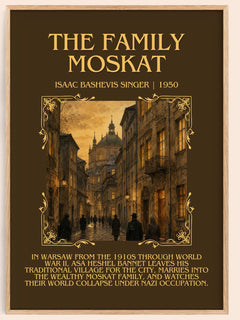 The Family Moskat Minimalist Book Poster by Isaac Bashevis Singer – book poster