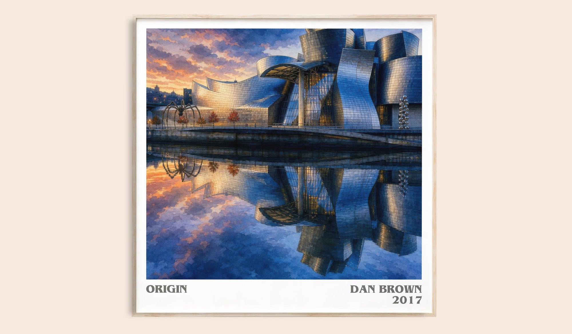 Origin literary book poster by Dan Brown – framed literary art print