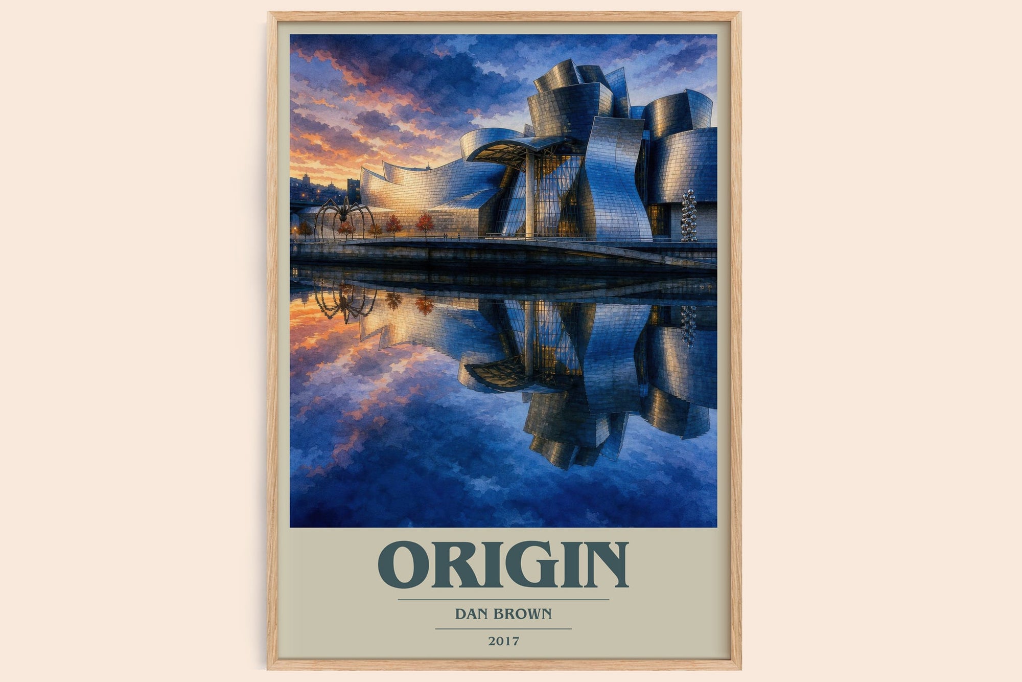 Origin book cover book poster by Dan Brown – framed literary art print