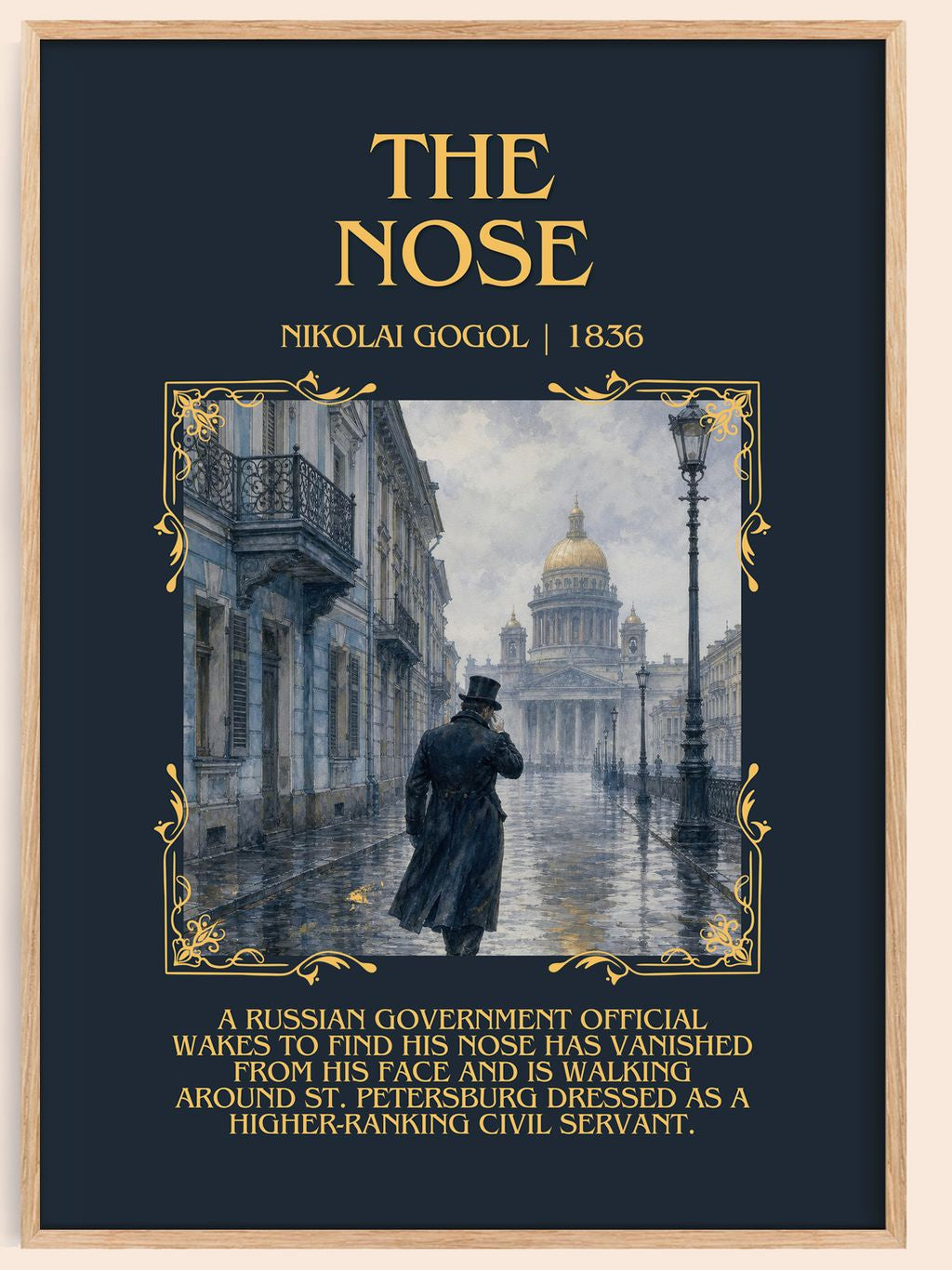 The Nose Minimalist Book Poster by Nikolai Gogol – book poster