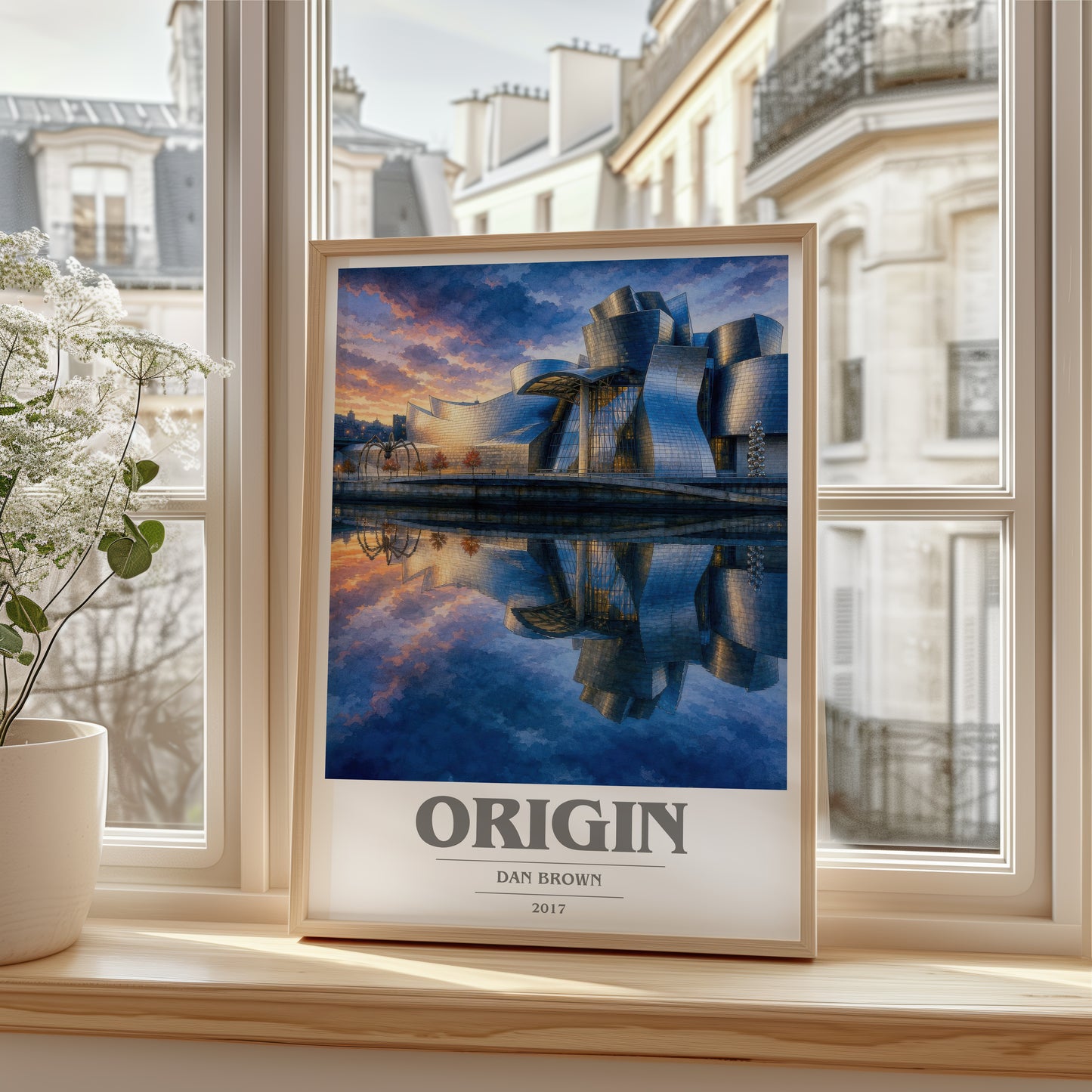 Origin book cover poster colour and style options – Dan Brown book art