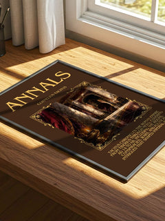 Annals Minimalist Book Poster by Cornelius Tacitus – print on a sunlit desk