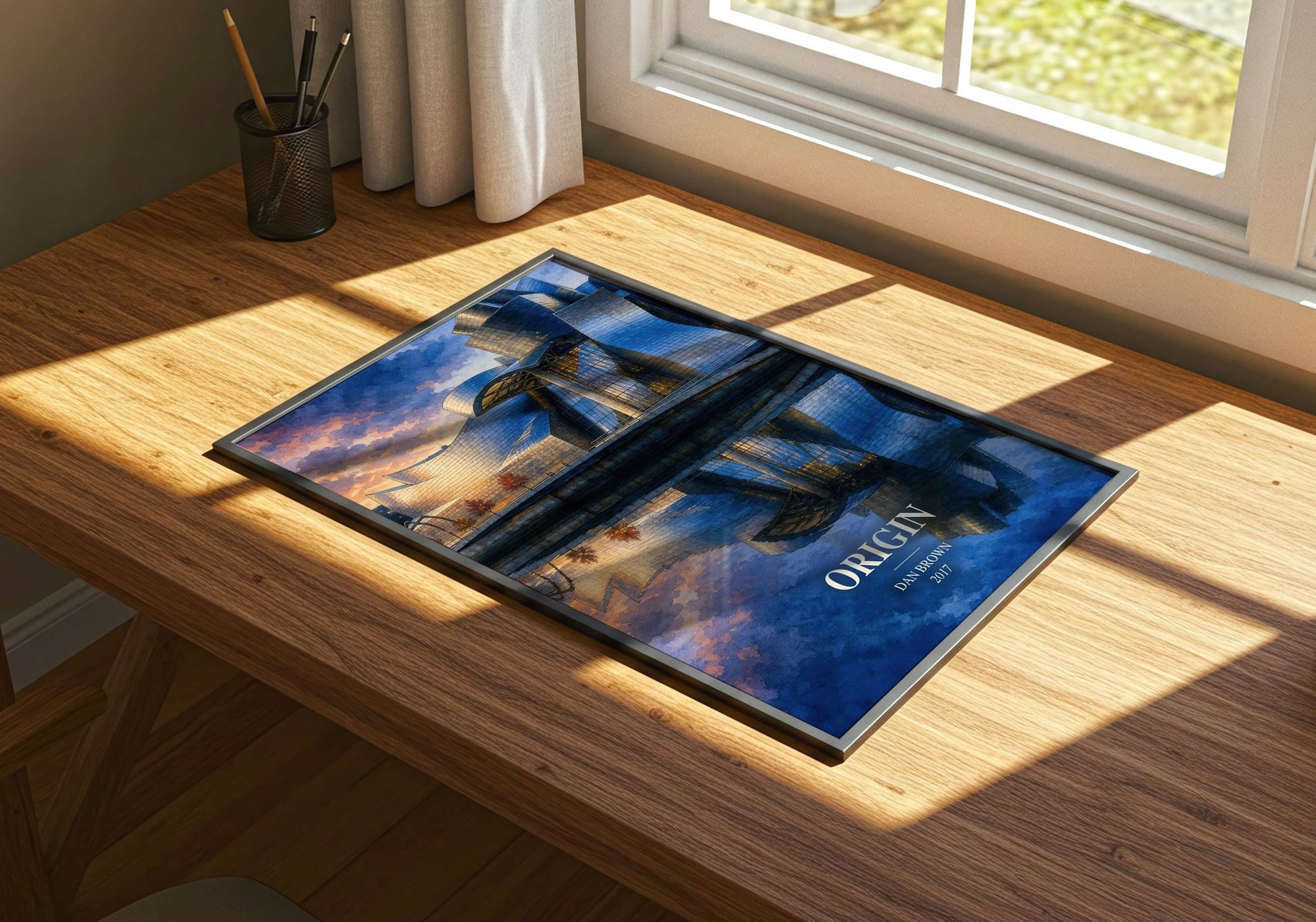 Origin watercolour book poster framed on wall – thriller wall art