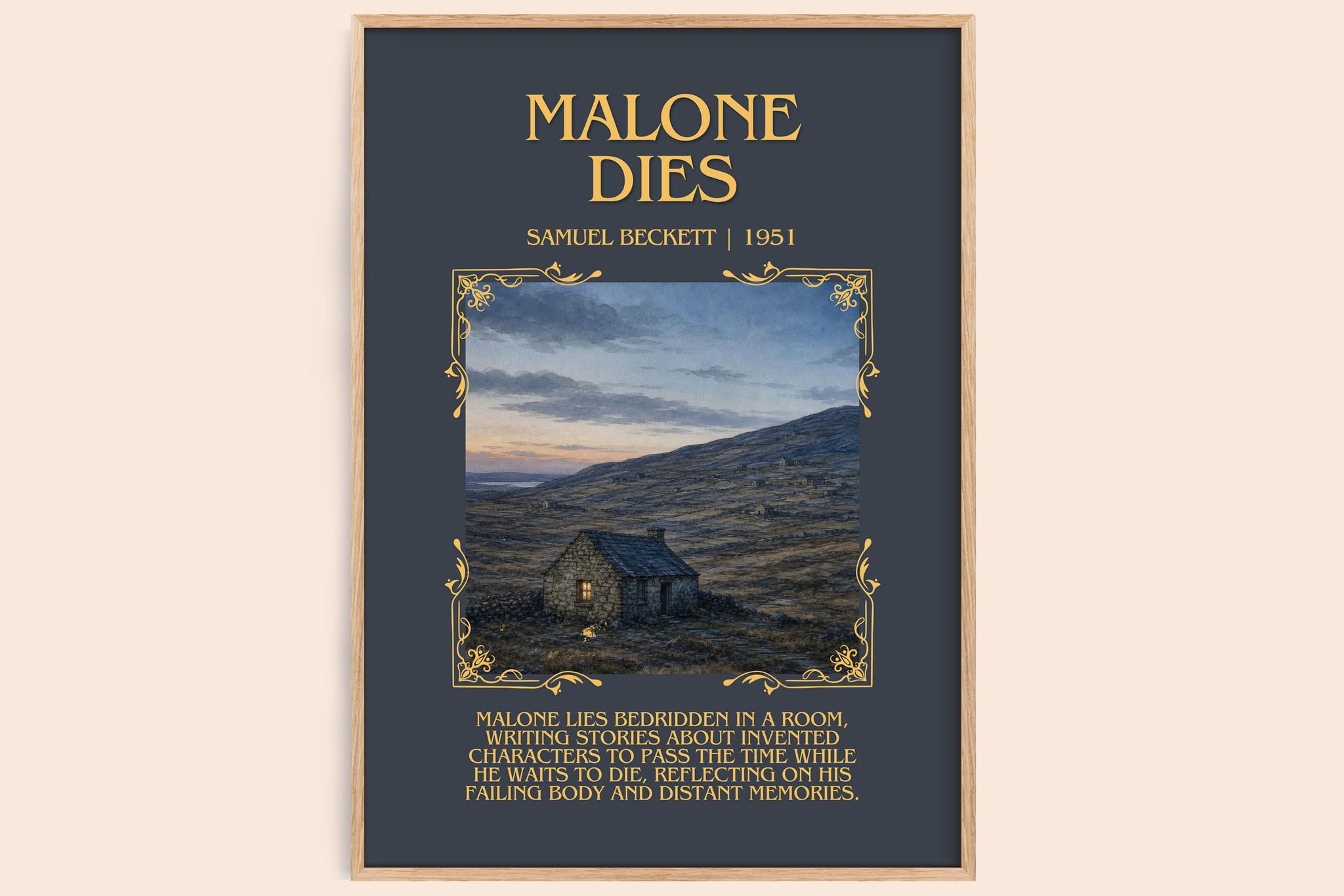 Malone Dies Minimalist Book Poster by Samuel Beckett