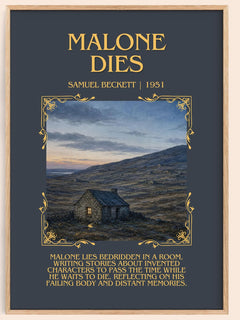 Malone Dies Minimalist Book Poster by Samuel Beckett – book poster