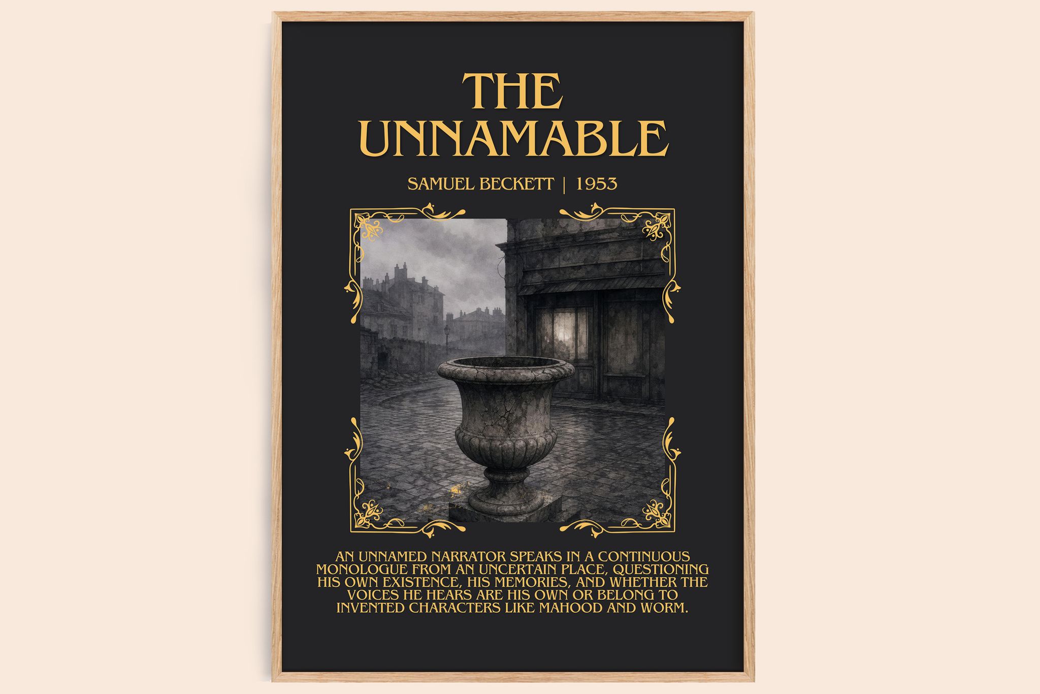 The Unnamable Minimalist Book Poster by Samuel Beckett