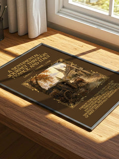 A Sentimental Journey Through France and Italy Minimalist Book Poster by Laurence Sterne – print on a sunlit desk