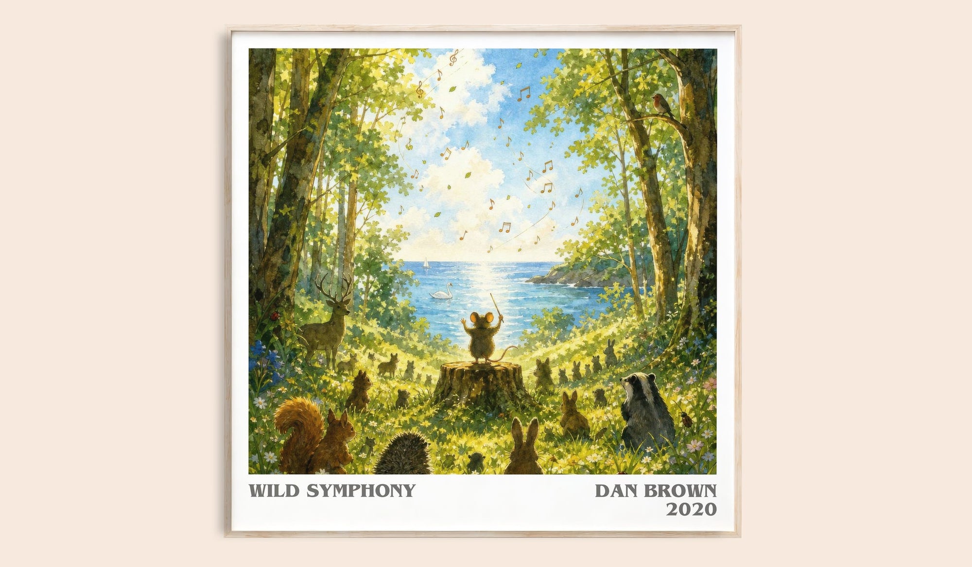 Wild Symphony literary book poster by Dan Brown – framed literary art print