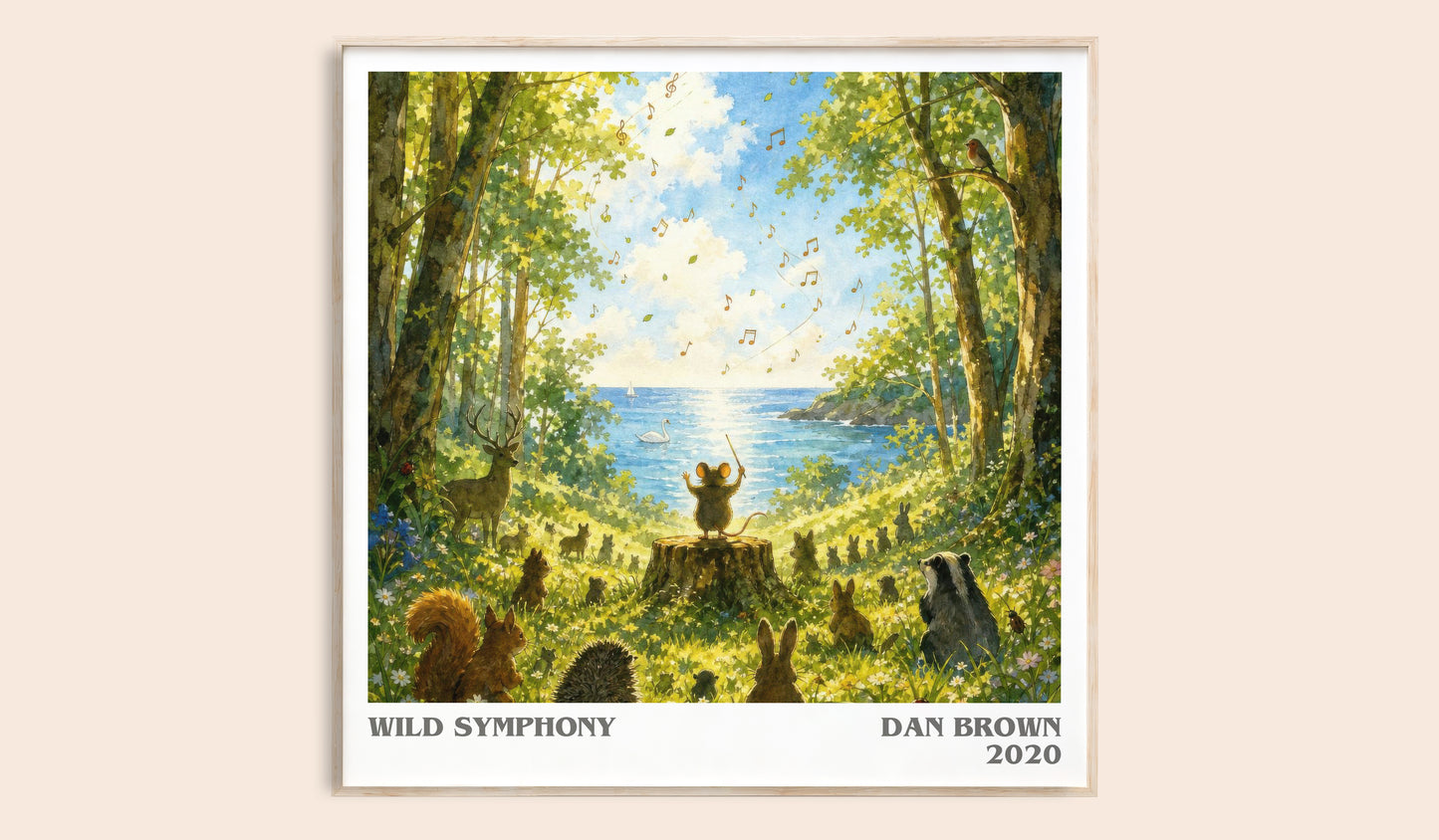 Wild Symphony literary book poster by Dan Brown – framed literary art print