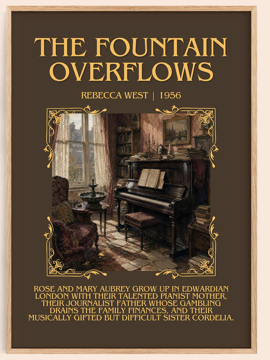 The Fountain Overflows Minimalist Book Poster by Rebecca West – book poster