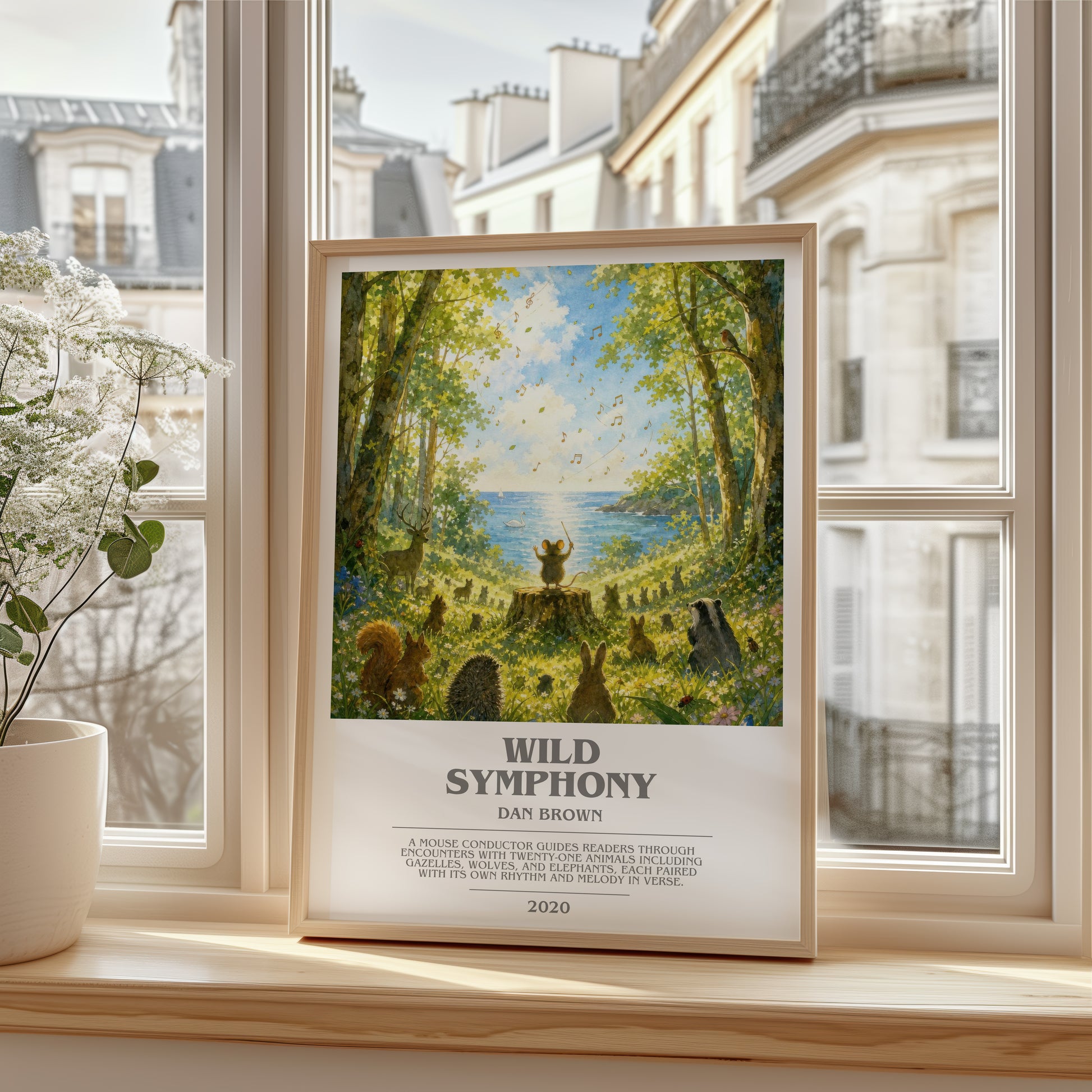 Wild Symphony bookish poster colour and style options – Dan Brown book art