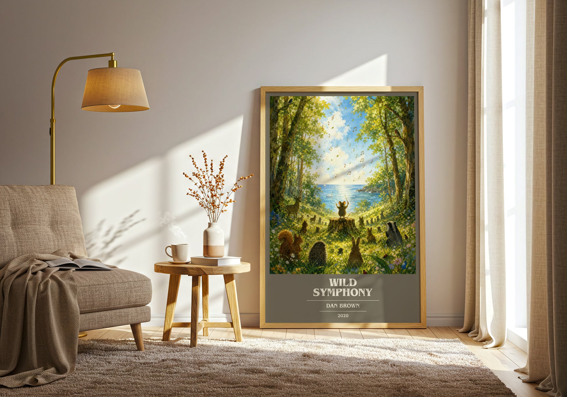 Wild Symphony book cover print on bookshelf – Dan Brown fan gift