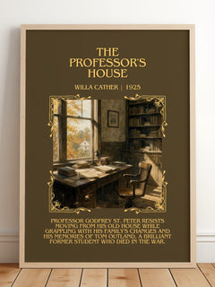 The Professor's House Minimalist Book Poster by Willa Cather – framed print leaning on a wooden floor