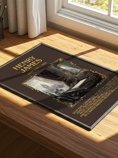 Henry James Minimalist Book Poster by Leon Edel – print on a sunlit desk
