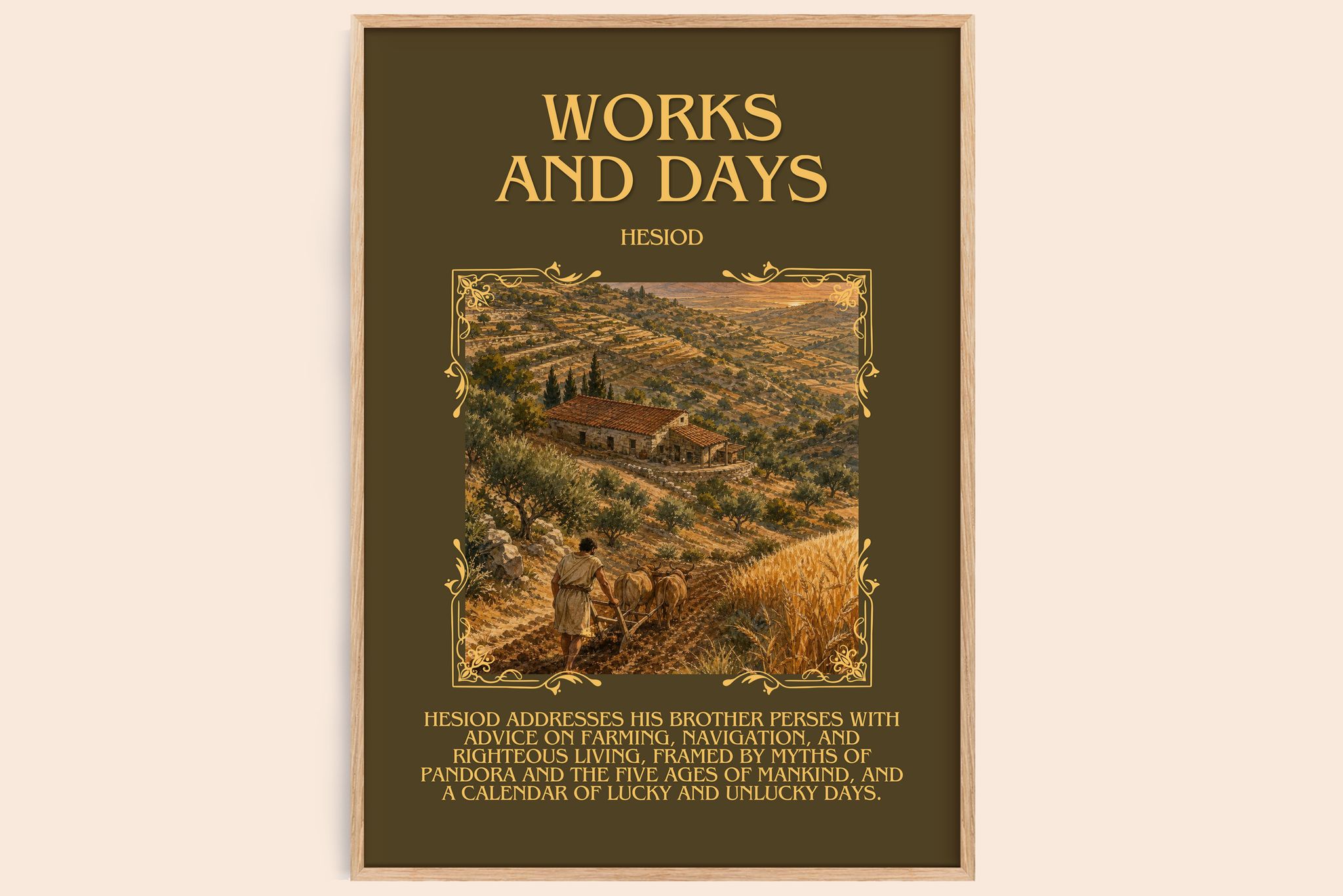 Works and Days Minimalist Book Poster by Hesiod