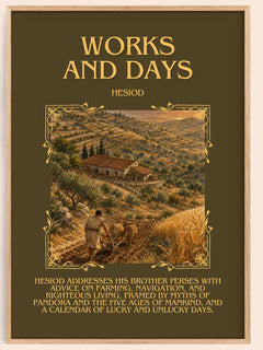 Works and Days Minimalist Book Poster by Hesiod – book poster