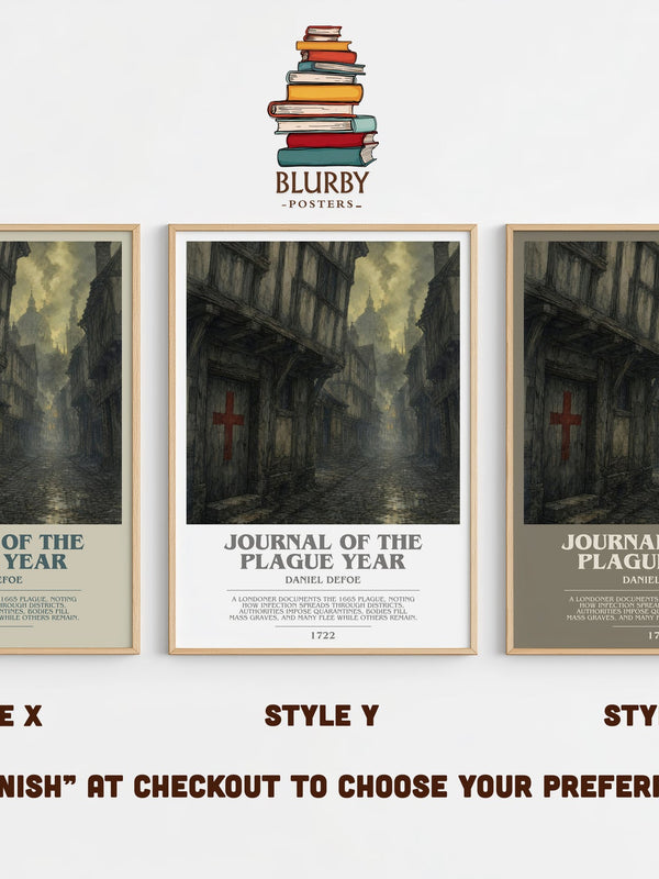 Journal Of The Plague Year bookish print in frame leaning in hallway – historical fiction wall art