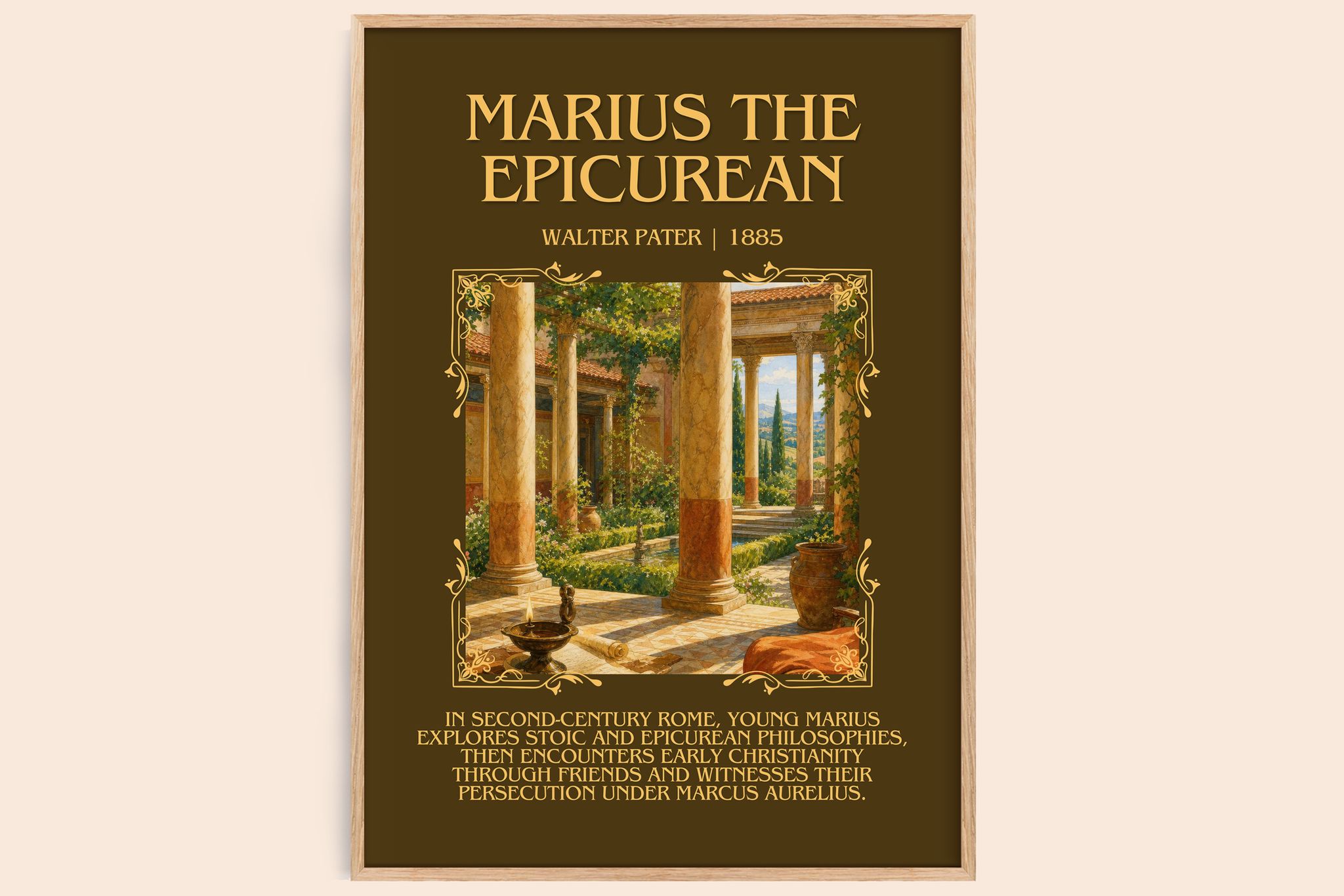Marius the Epicurean Minimalist Book Poster by Walter Pater